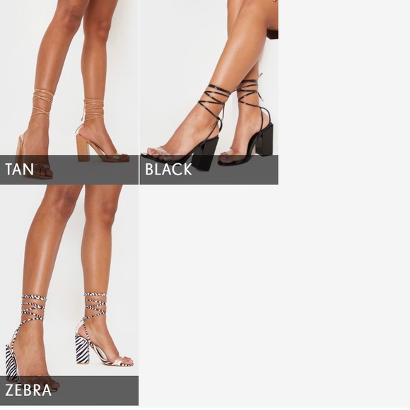 Pretty little thing lace up gold heels - Picture 2 of 2